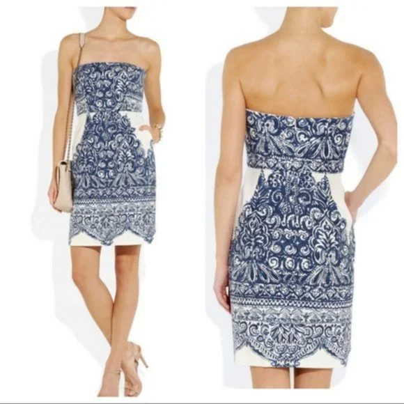j crew blue paisley dress J. Crew Dress Women 4 Blue Satin Paisley Shift Long Sleeve Classic Cocktail